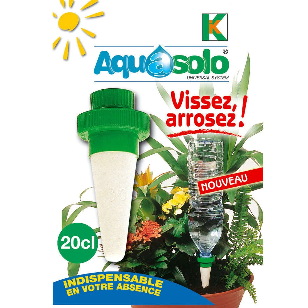Cône D'Arrosage D'absence : 30 à 40 Cm 20 Cl - M, Vert - Pack 3+1 – Image 3