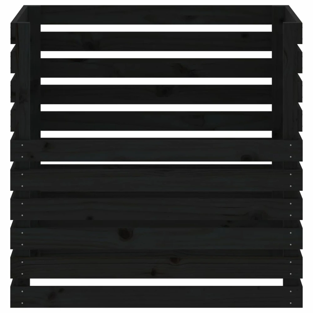 VIDAXL Composteur Noir 80x80x78 Cm Bois Massif De Pin – Image 5