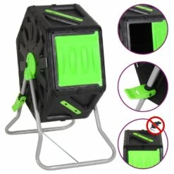 VIDAXL Composteur à Tambour 60x43x74 Cm 70 L Polypropylène