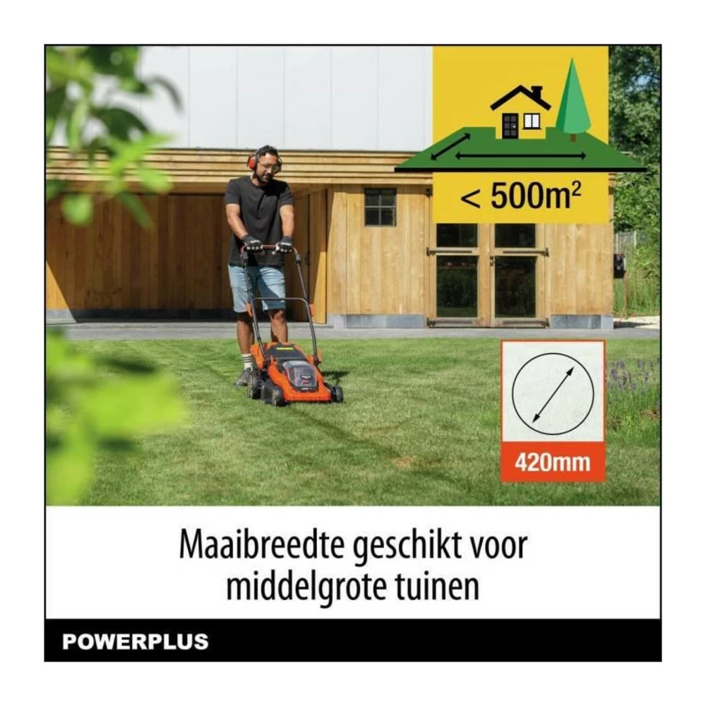 Tondeuse Sans Fil 20v 34cm Brushless - Powdpglws1 - Livrée Avec Batterie 20v 4,0ah + Chargeur Rapide – Image 5