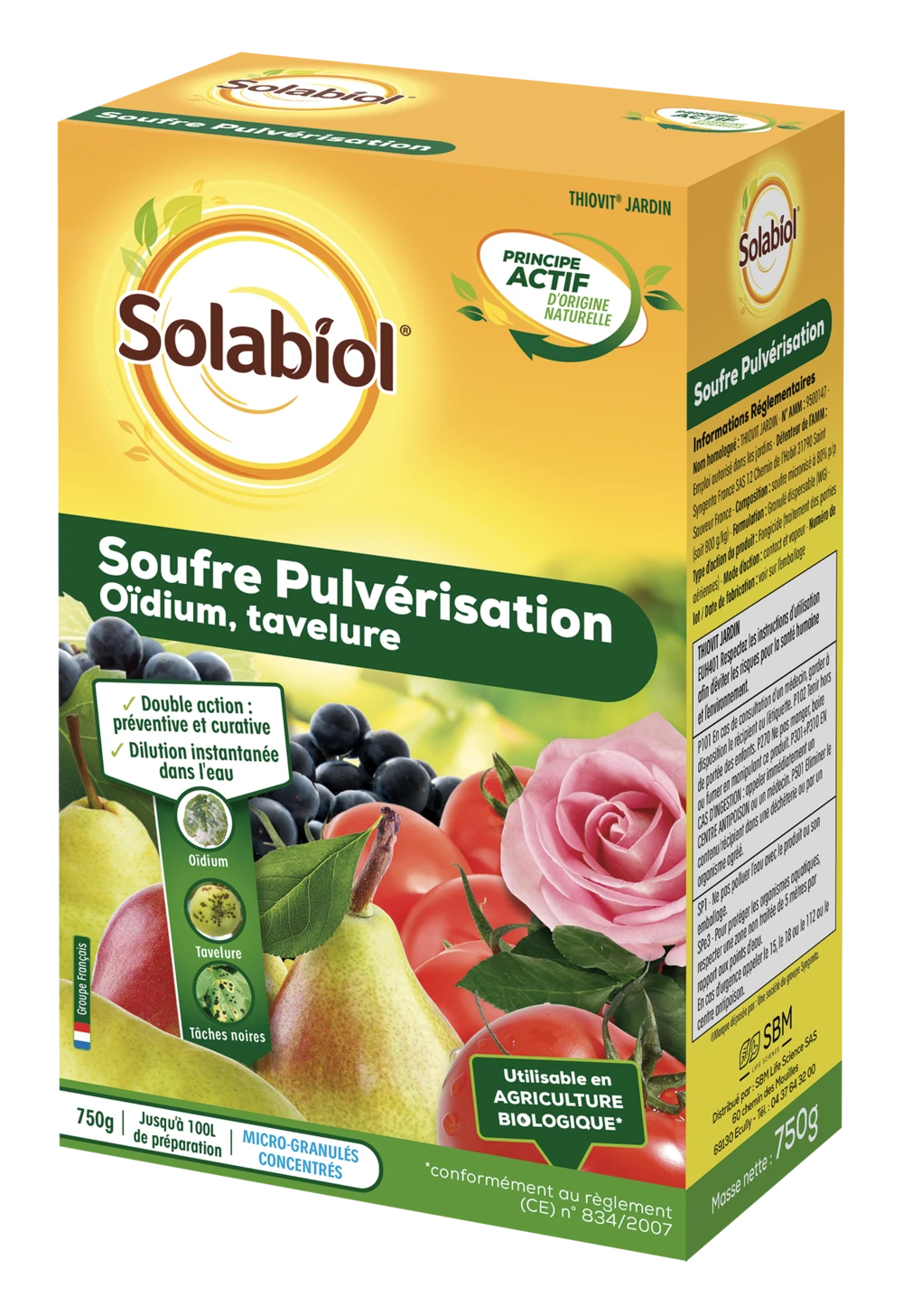 Solabiol Sopul750 | Souffre Pulvérisation | 750g | Jusqu' A 100l De Solution |