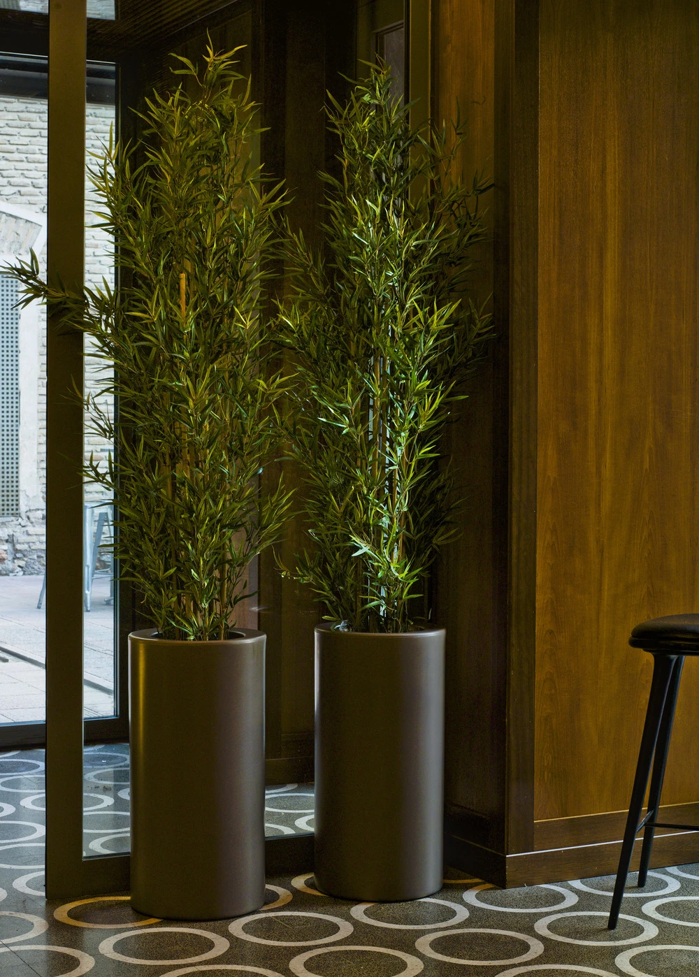 Pot De Fleurs Rond Palma 70 Taupe Opaque ø35x70cm – Image 2