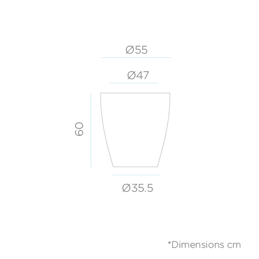 Pot De Fleurs Violeta 55 Noir Opaque ø55x60cm – Image 2