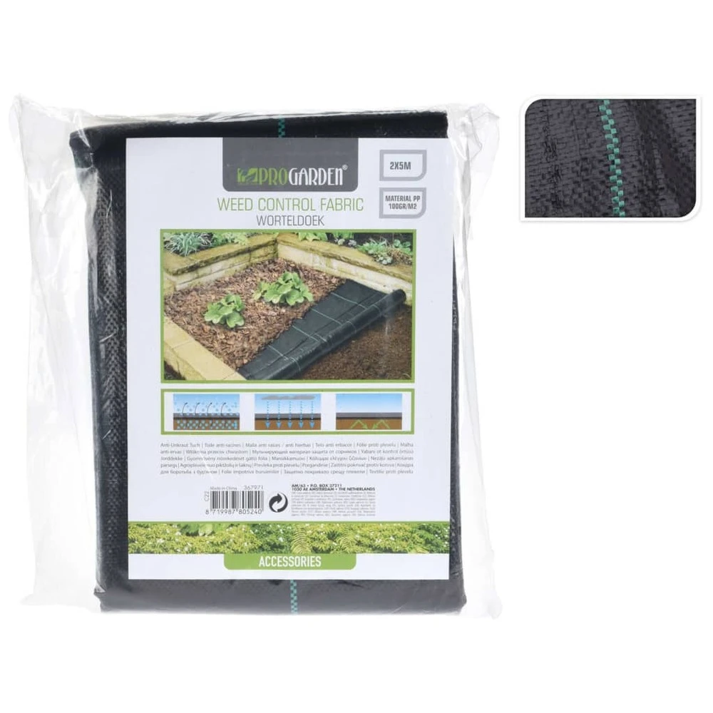 Progarden Couverture Anti-mauvaises Herbes 2x5 M Noir – Image 2