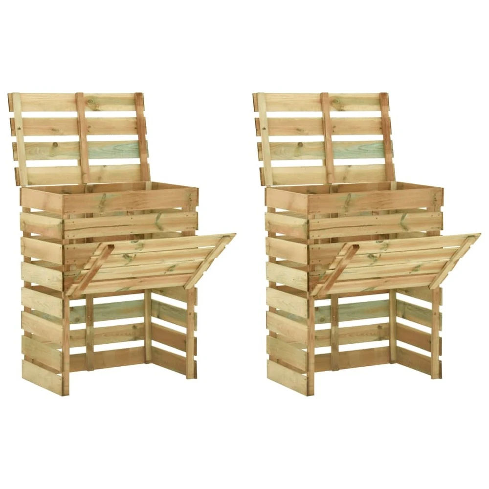 VIDAXL Composteur De Jardin à Lattes 2 Pcs 80x50x100 Cm Pin Imprégné