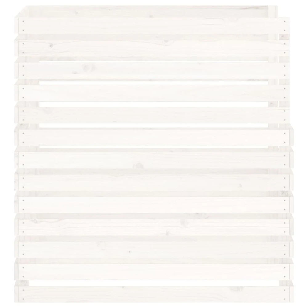 VIDAXL Composteur Blanc 100x100x102 Cm Bois Massif De Pin – Image 6
