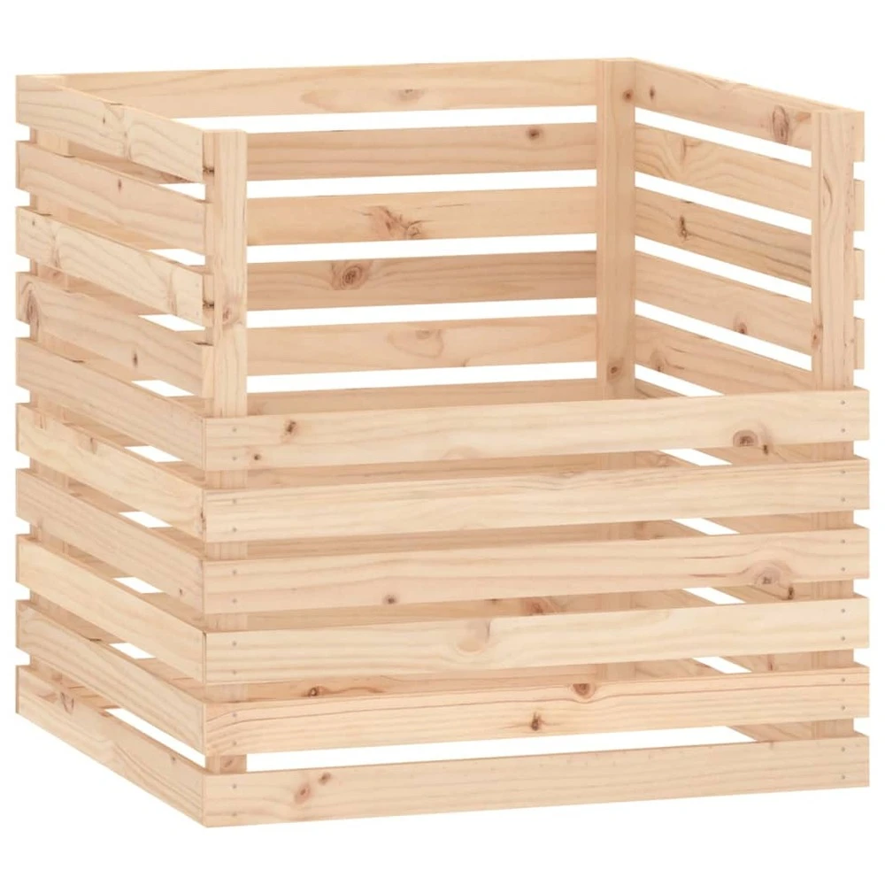 VIDAXL Composteur 80x80x78 Cm Bois Massif De Pin
