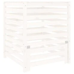 VIDAXL Composteur Blanc 82,5x82,5x99,5 Cm Bois Massif De Pin